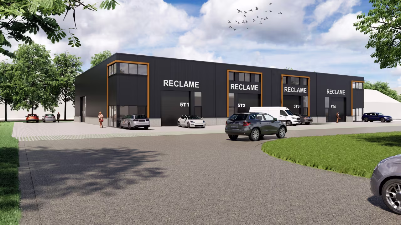 Vier nieuwe bedrijfsunits van Tools Heerlen in Nederland, gebouwd door Derdaele+