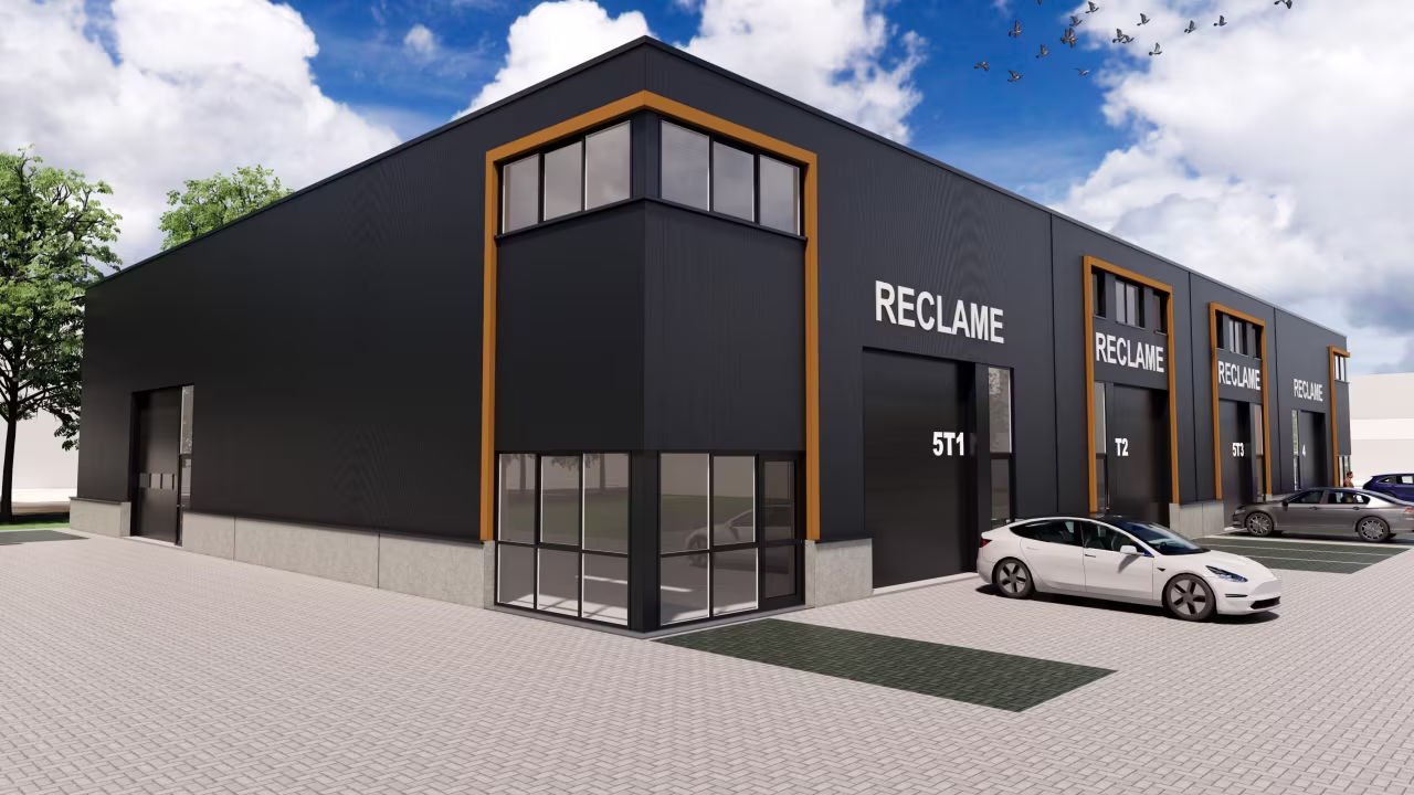 Vier nieuwe bedrijfsunits van Tools Heerlen in Nederland, gebouwd door Derdaele+